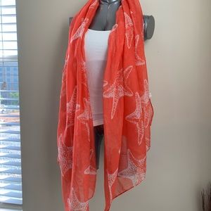 Coral star fish scarf 3ft 2in by 6ft